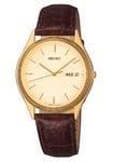 Seiko Klockarmband 7N43-8A99 / SGG470P1 Läder Brun 18mm