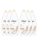 Dove Body Wash Nourishing Silk Natural Moisturiser for Silky Soft Skin, 6x720ml - Cream - One Size