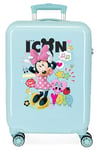 Disney Enjoy Minnie Icon Blue Cabin Suitcase 37 x 55 x 20 cm Rigid ABS Combination Lock 34 Litre 2.6 kg 4 Double Wheels Hand Luggage