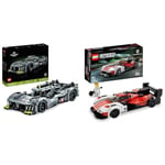 LEGO 42156 Technic PEUGEOT 9X8 24H Le Mans Hybrid Hypercar, Iconic Racing Car Model Kit For Adults to Build & 76916 Speed Champions Porsche 963, Model Car Building Kit