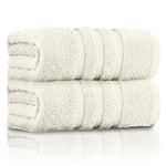 GC GAVENO CAVAILIA Large Bath Sheet Set - 2 Pack Quick Dry Bathroom Towel - Super Absorbent Towel Set - 100% Egyptian Cotton Towels, Cream