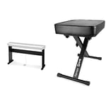 Casio CS46 Wood Frame Stand for The CDP-S110, CDP-S160 and CDP-S360 & RockJam RJKBB100 Premium Adjustable Padded Keyboard Bench or Digital Piano Stool with lessons.