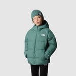 The North Face Boys' Reversible Down Hooded Jacket Almond Butter (82XZ I0J)