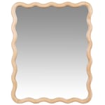 Miroir rectangulaire festonné en bois d'hévéa 40x50