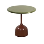 Cane-Line - Soffbordsunderrede liten - Glaze - Desert Red/Bordsskiva dia. 45 cm - Drop, Glaze, Go - Olive Green - Soffbord utomhus - Grön