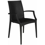 Grand Soleil - Chaise de fauteuil en fauteuil sans extrait jardin de chaise avec structure en résine Black - Black