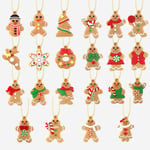 LUTER 22pcs Gingerman Ornaments PVC Gingerbread Dolls Adorable Cookie Man Hanging Pendants for Christmas Tree Decor, Holiday Decoration Supplies (38×27mm/1.5×1.0 inch)