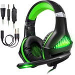 Gaming Headphones With Mic For Ps4 Xbox One Pc Green