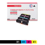 NOPAN-INK - x4 Toners - W2070A + W2071A + W2073A + W2072A (Noir + Cyan + Magenta + Jaune) - Compatible pour HP color Laser 150 HP color Laser MFP 178series HP color Laser MFP 179series