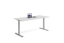 Wulff Hev senk skrivebord 180x80cm 670-1170 mm (slaglengde 500 mm) Färg på stativ: Sølvgrå - bordsskiva: Lysegrå