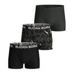 Björn Borg Kalsonger 3P Cotton Stretch Shorts For Boys 2033 Svart mönstrad bomull 122-128
