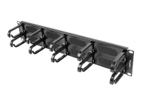 Lanberg Type B - Styringspanel for rackkabler med børste - svart, RAL 9004 - 2U - 19