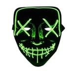 The Purge LED Neon Mask, Halloween - Grön