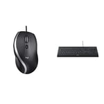 Logitech M500 Wired USB Mouse, High Precision 1000 DPI Laser Tracking, 7 Buttons, PC / Mac / Laptop - Black & K280e Pro Wired Business Keyboard, QWERTY US-International Layout - Black