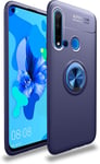 Étui Pour Huawei P20 Lite 2019 Housse De Protection En Tpu Ultra Mince Et Antichoc Compatible À 360 Degrés Avec La Bague Magnétique Pivotante Pour Le Support De Voiture Bleu.