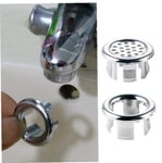 Sink Round Ring Overflow Replacement Cover Waste Plug Filter Bathroom Washbasin Sink Drainer 2 Pieces