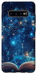 Coque pour Galaxy S10+ Livre Ouvert Ciel nocturne Arbre de vie Lumières lumineuses