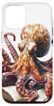 Coque pour iPhone 12/12 Pro Mignon anime pieuvre rouge lecture bibliothèque livre Deep Sea Art #7
