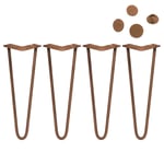 SKISKI LEGS NEW 4Pcs Copper Hairpin Table Legs 14 Set Bench Metal Free Screws +