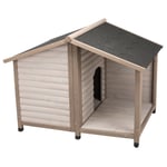 Trixie Natura hundehus med terrasse - Lodge Grå: L: 130 × 100 × 105 cm (2 pakker*)