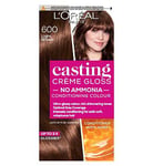 L'Oreal Paris Casting Creme Gloss Semi-Permanent Hair Dye, Brown Hair Dye 600 Light Brown