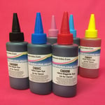 6x 100ml INK BOTTLES FOR CANNON PRINTER CARTRIDGES CISS BK/C/M/Y/LC/LM