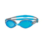 Zoggs Endura Goggles, UV Protection Swim Goggles, Slide Adjust Comfort Swimming Goggle Straps, Fog Free Adult Swim Goggles, Zoggs Goggles Adults Tinted and Mirror Lenses, Blue/Grey, Tinted Lens
