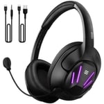 EKSA Air Joy Pro USB Gaming Headset with Detachable Noise Cancelling Mic, 7.1 Surround Sound, USB & 3.5mm Cables, for PC, PS4, PS5, Xbox One - Black