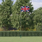 vidaXL Storbritanniens flagga och flaggstång 5,55 m aluminium -  Flaggor & vindstrutar