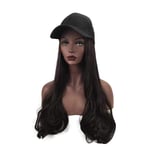 TUOLUO Ladies Hat Wave Shape Hair Extension Black Cap Female Baseball Hat Black