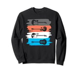 Electric And Acoustic Guitars Within Paint Brush Strokes Sweatshirt