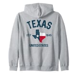 Texas Gifts Souvenirs Texan Est 1845 Vintage Texas Flag Zip Hoodie