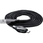Cable Chargeur Ultra Rapide 1m Micro USB Cobra pour Honor 6C Smartphone Android Very Fast Charge 3A (Noir)