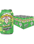12 st Warheads Sour Green Apple Soda 330 ml - Läsk med Sour Apple-smak - Full bricka (USA Import)