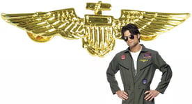 Toy Military Air Force Metal Wings Badge Army Pilot Soldier Fancy Dress Costume