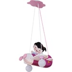 Etc-shop - Plafonnier pour enfants télécommande avion gradateur de lumière suspendu rose dans un ensemble comprenant des ampoules led rvb