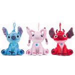Disney Stitch Plush Keychain 3 pack Set With Sound Suitable For Age 1+