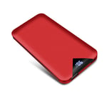 10000 Mah Dual Independent Line Fast Charging Power Bank, Three-In-One Digital Display Gift Charging Treasure, Suitable for Mobile Phone External Battery,Red
