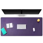 Mydours 135x60cm PU Leather Desk Pad/Executive Blotter/Desk Protective Mat Durable Thick Gaming Keyboard Mouse Pad for Home or Office (53.2"x23.6", Purple)