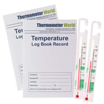 Pack of 2 X Temperature Log Books 6 Months Records and 2 X Fridge Freezer Thermometers to Monitor Fridge Freezer Temperatures Food Safety and Hygiene
