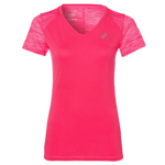 Asics Women's Running T-Shirt (Size XS) Diva Pink FuzeX V-Neck T-Shirt - New