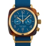 Briston Clubmaster Classic Acetate Gold Blue Dial Watch 19140.pya.t.31.nbd