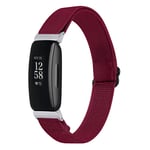 Chofit Strap Compatible with Fitbit Inspire 2 Straps, Adjustable Nylon Canvas Woven Elastic Arm Bands Replacement Sport Wristband for Fitbit Inspire 2 Fitness Tracker (Wine)