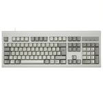 Perixx PERIBOARD-106M, Clavier Style Rétro, Filaire USB pour Windows - Touches Ergonomiques Incurvées, Couleur Rétro Classique Gris/Blanc, AZERTY