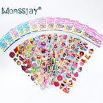 12 Sheets/pack Cartoon Cake Candy Ice Cream Pattern Stickers Toy Kids Scrapbooking Bubble PVC 3D Kawaii Sticker For Girls Gift