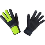 GOREWEAR M GORE® WINDSTOPPER® Thermo Gloves, Black/Neon Yellow, 10