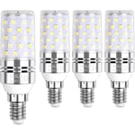 LED-majslampa 12W, 100W ekvivalenta glödlampor, E14, 6000K Cool White, 1200LM, paket med 4