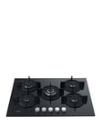 Hotpoint Hgs72Sbk 73Cm Wide Built-In Gas On Glass Hob - Black - Hob With Installation