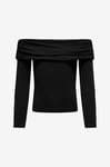 KIDS ONLY - Off shoulder topp kogAmour L/s CP Jrs - Svart