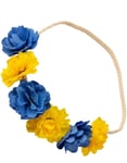 Blå och Gula Blommor - Elastiskt Hårband